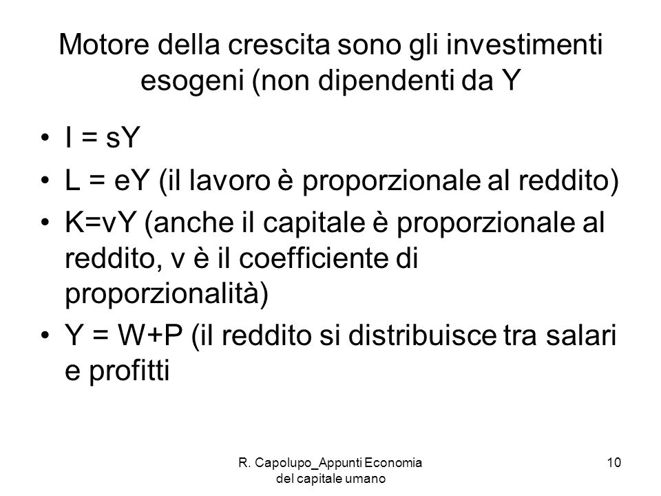 R. Capolupo_Appunti Economia del capitale umano