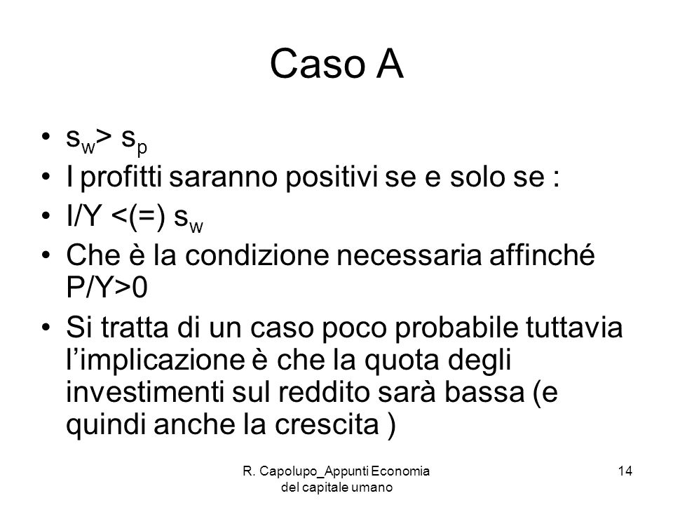 R. Capolupo_Appunti Economia del capitale umano