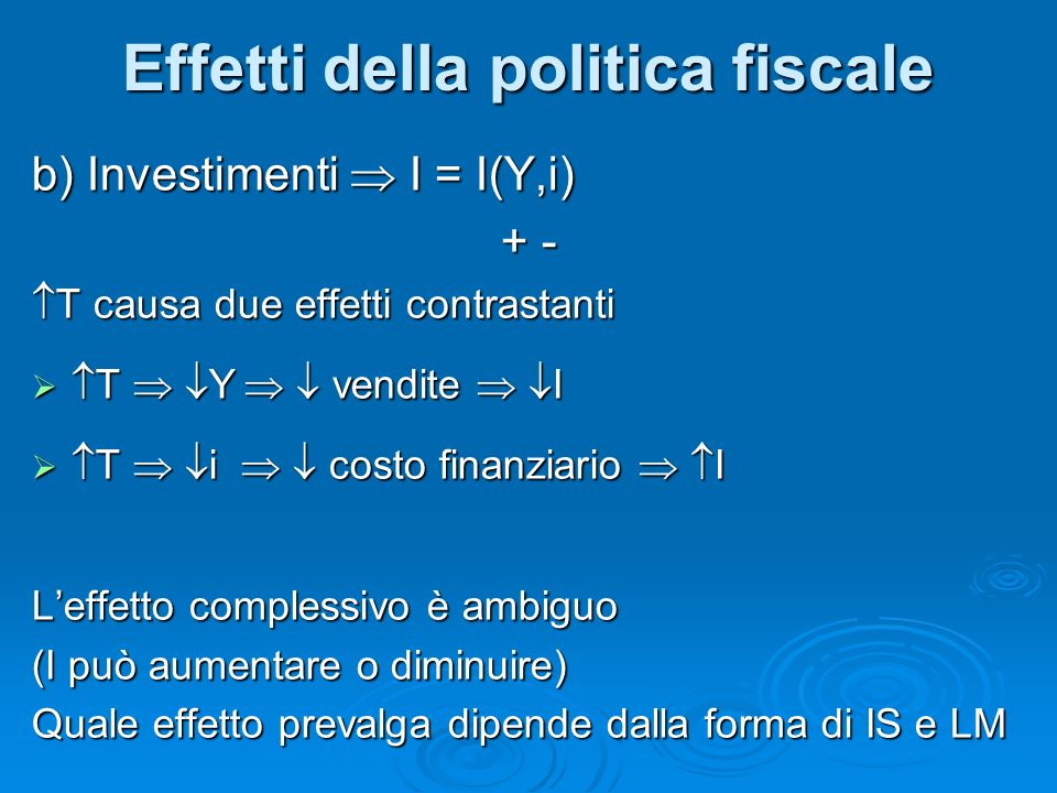 Effetti della politica fiscale