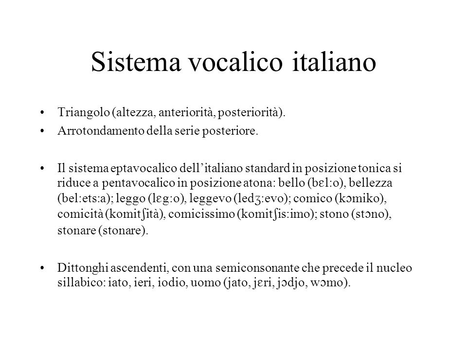 Sistema vocalico italiano