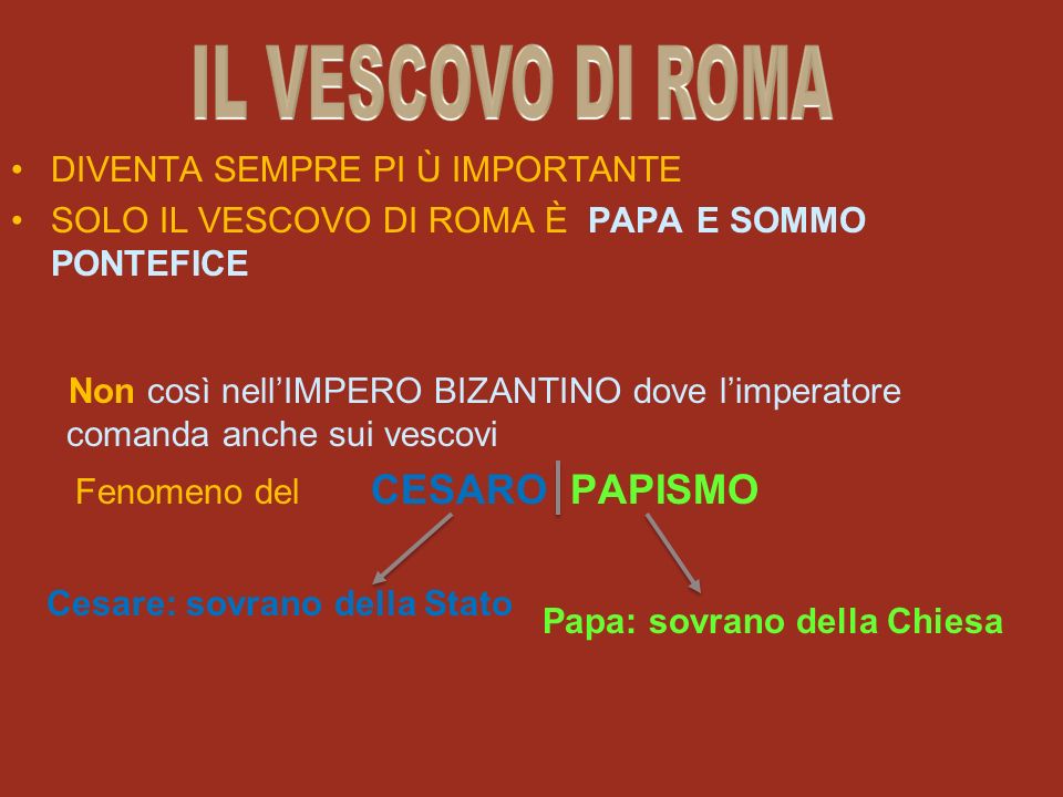 IL VESCOVO DI ROMA DIVENTA SEMPRE PI Ù IMPORTANTE
