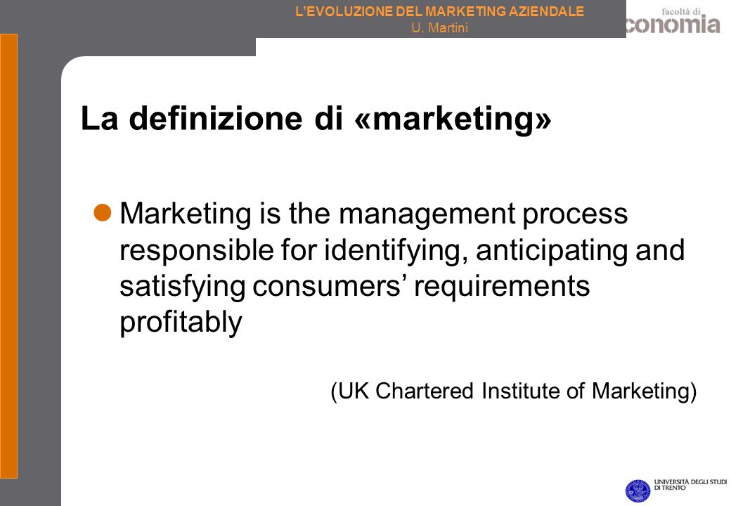 La definizione di «marketing»