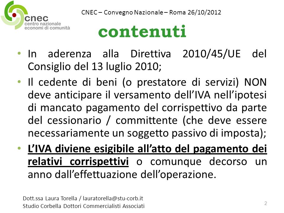 CNEC – Convegno Nazionale – Roma 26/10/2012