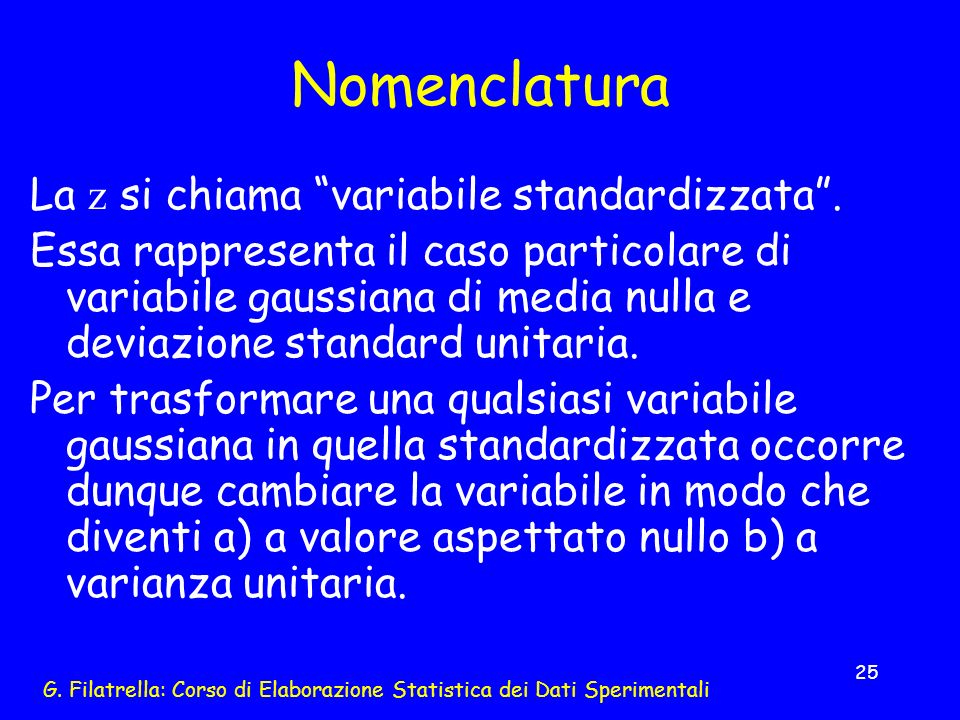 G. Filatrella: Corso di Elaborazione Statistica dei Dati Sperimentali