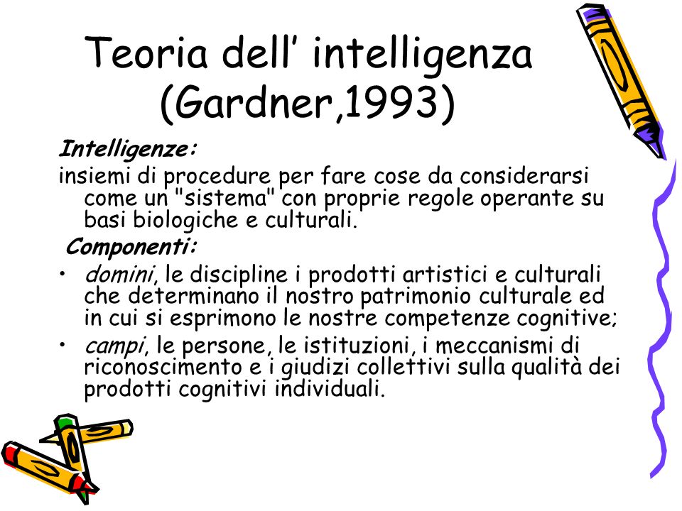 Teoria dell’ intelligenza (Gardner,1993)