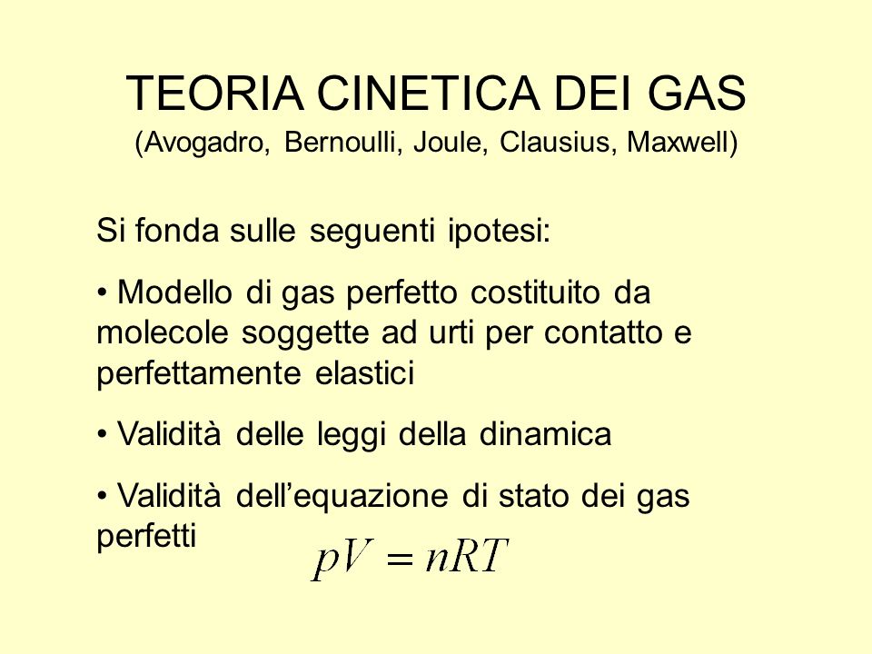 TEORIA CINETICA DEI GAS