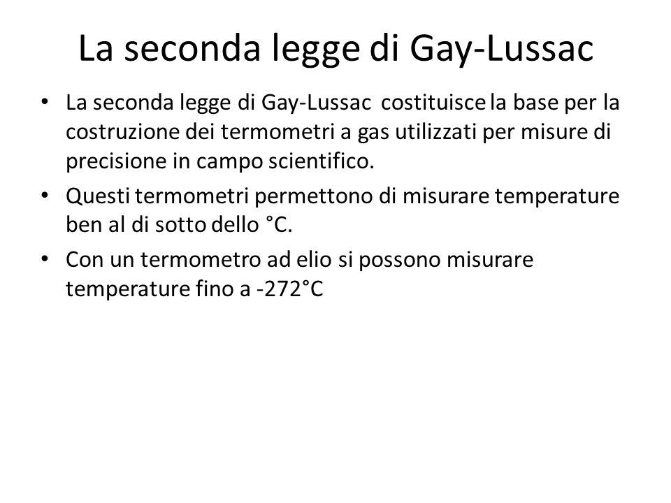 La seconda legge di Gay-Lussac