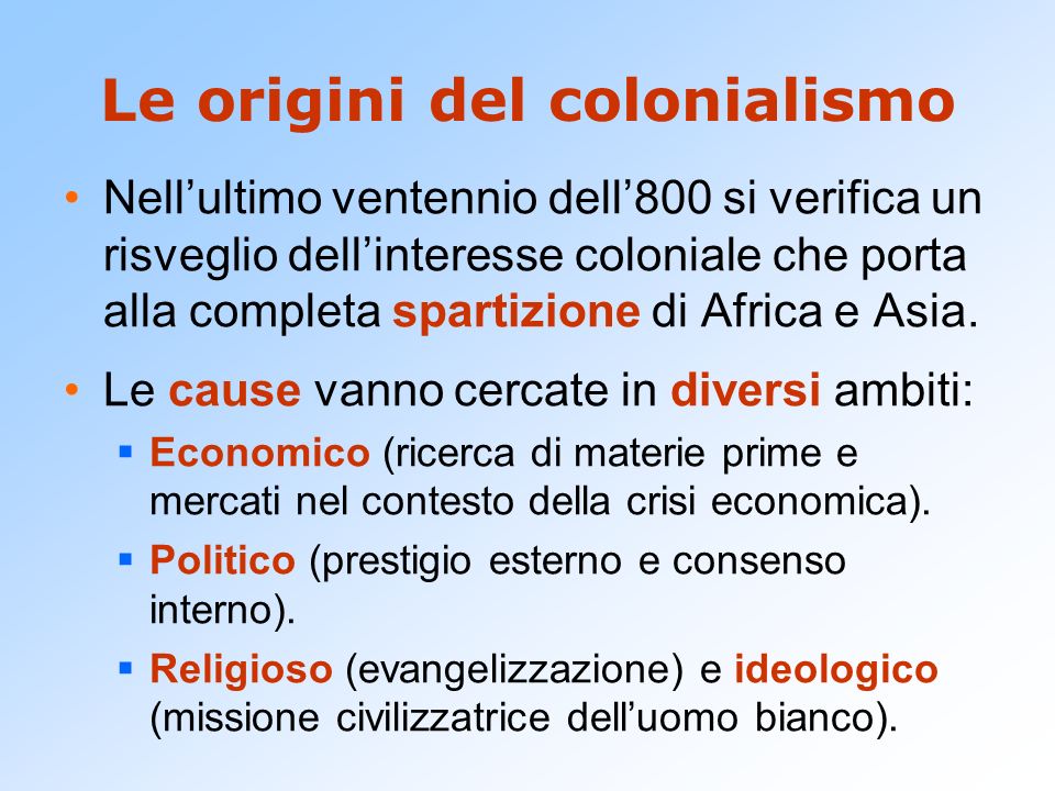 Le origini del colonialismo