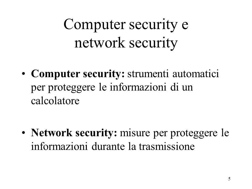 Computer security e network security