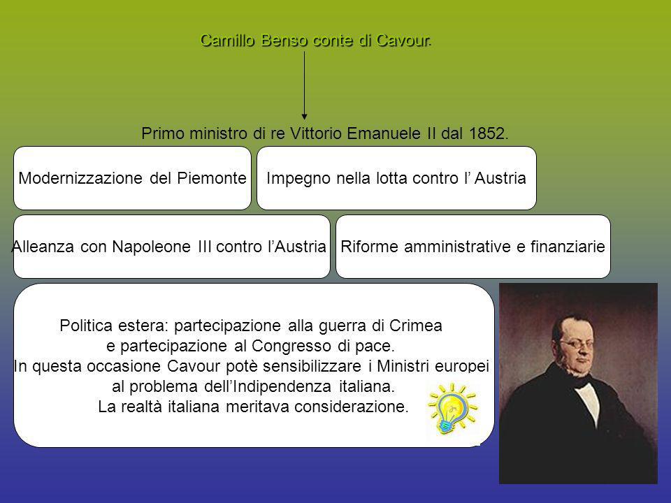 Camillo Benso conte di Cavour.