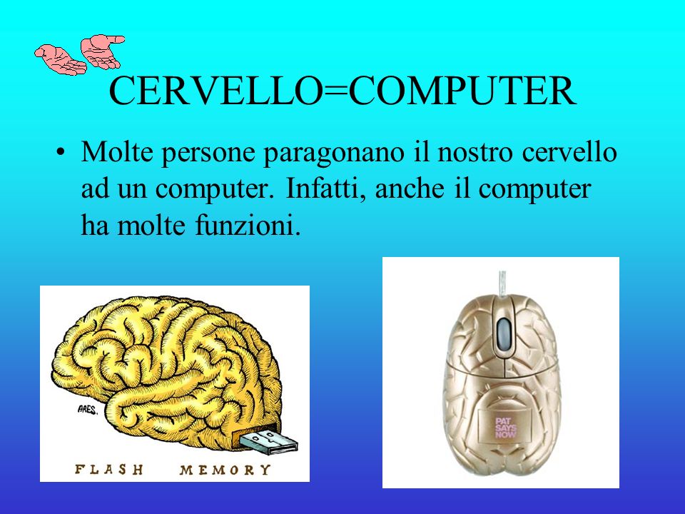 CERVELLO=COMPUTER Molte persone paragonano il nostro cervello ad un computer.