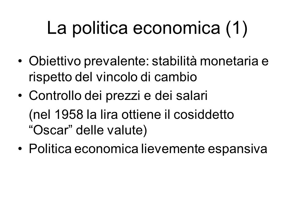 La politica economica (1)