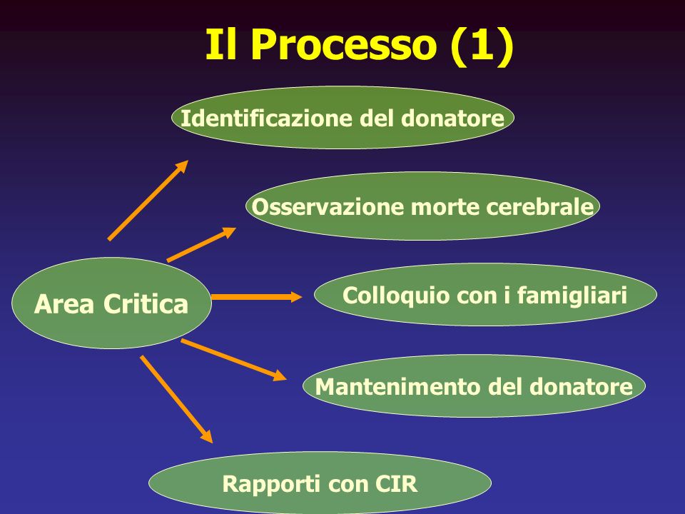 Il Processo (1) Area Critica Identificazione del donatore