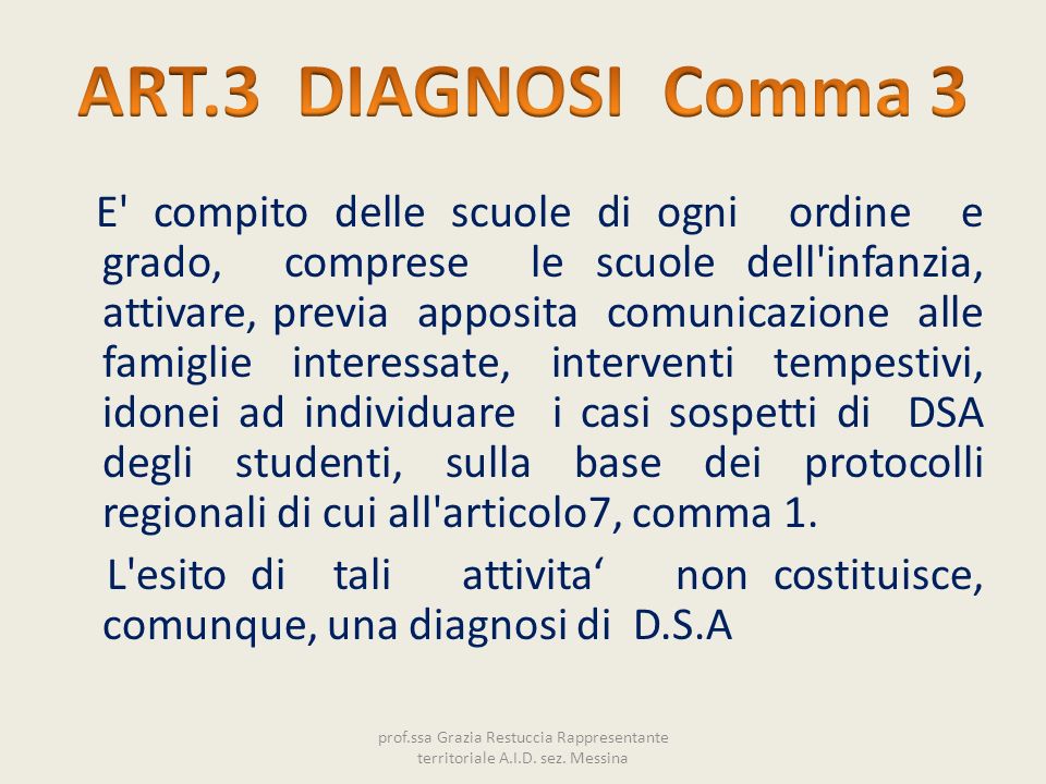 ART.3 DIAGNOSI Comma 3