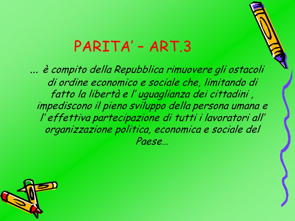 PARITA’ – ART.3