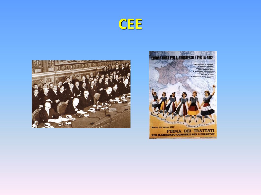 CEE ….e il Trattato Costitutivo della Comunità Economica Europea (CEE).