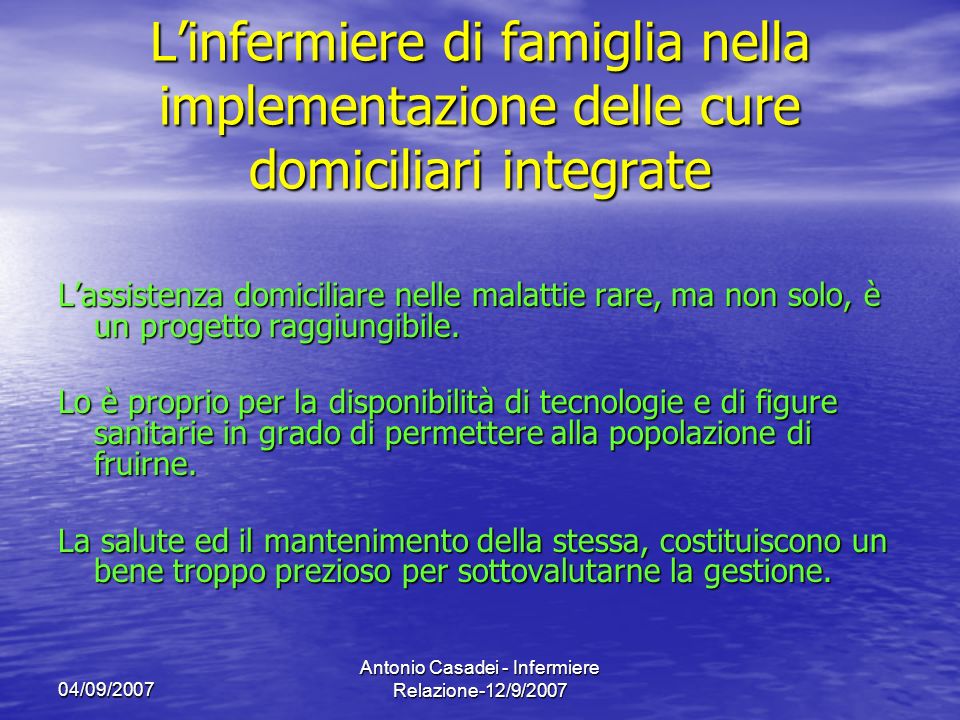 Antonio Casadei - Infermiere Relazione-12/9/2007