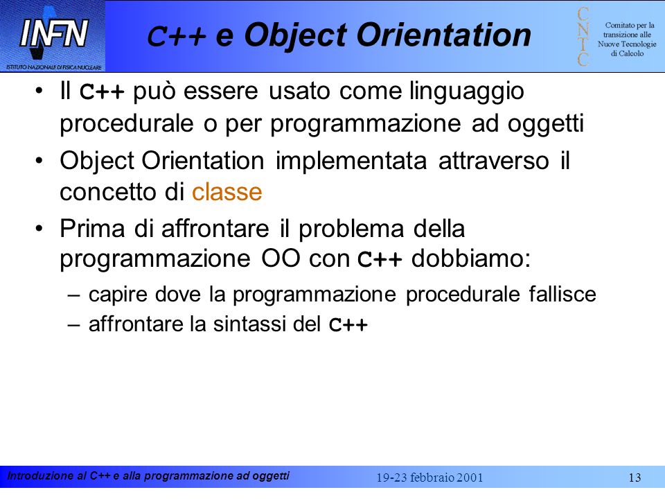 C++ e Object Orientation