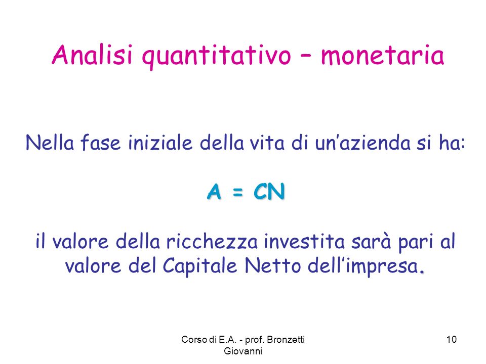 Analisi quantitativo – monetaria