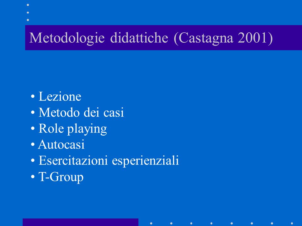 Metodologie didattiche (Castagna 2001)