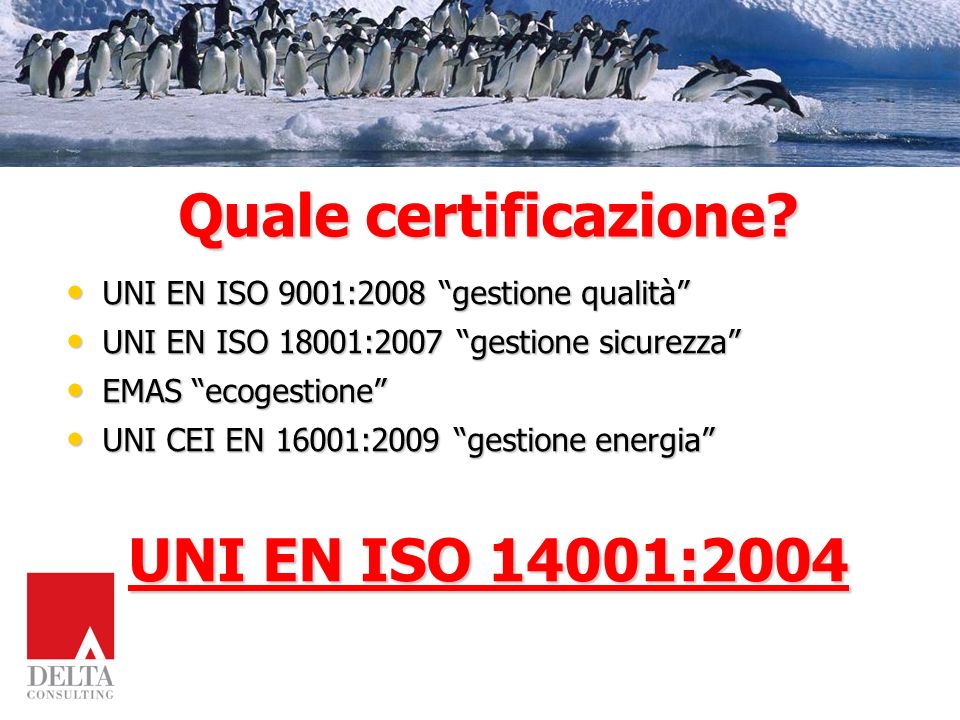 Quale certificazione UNI EN ISO 14001:2004