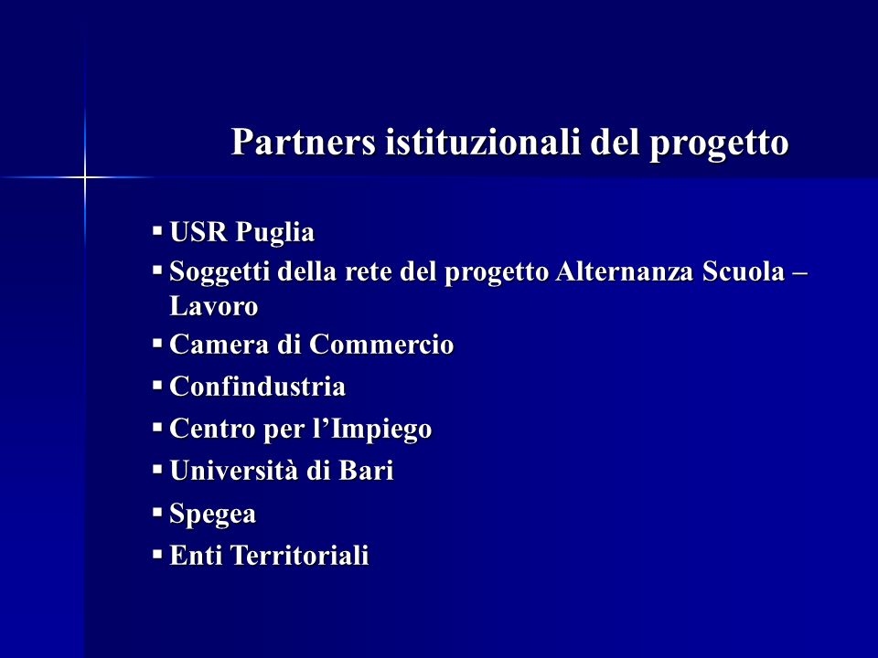Partners istituzionali del progetto