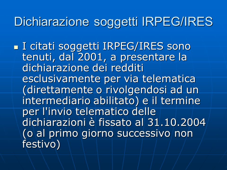 Dichiarazione soggetti IRPEG/IRES