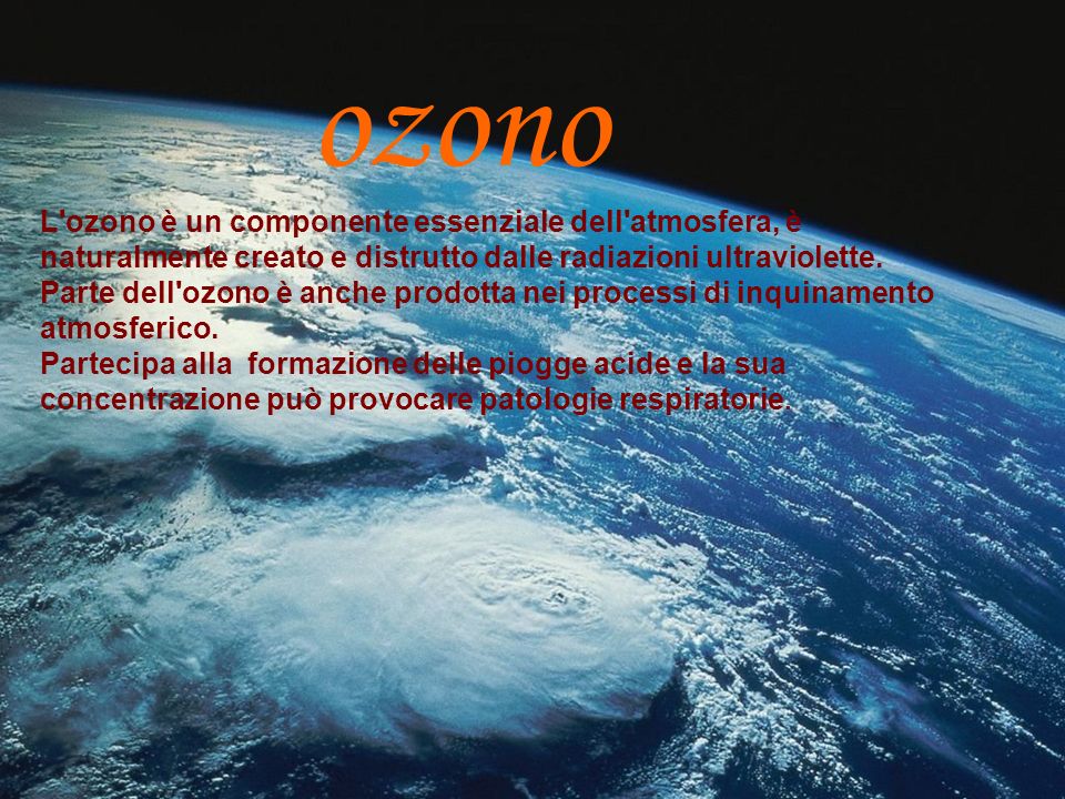 ozono L ozono è un componente essenziale dell atmosfera, è naturalmente creato e distrutto dalle radiazioni ultraviolette.