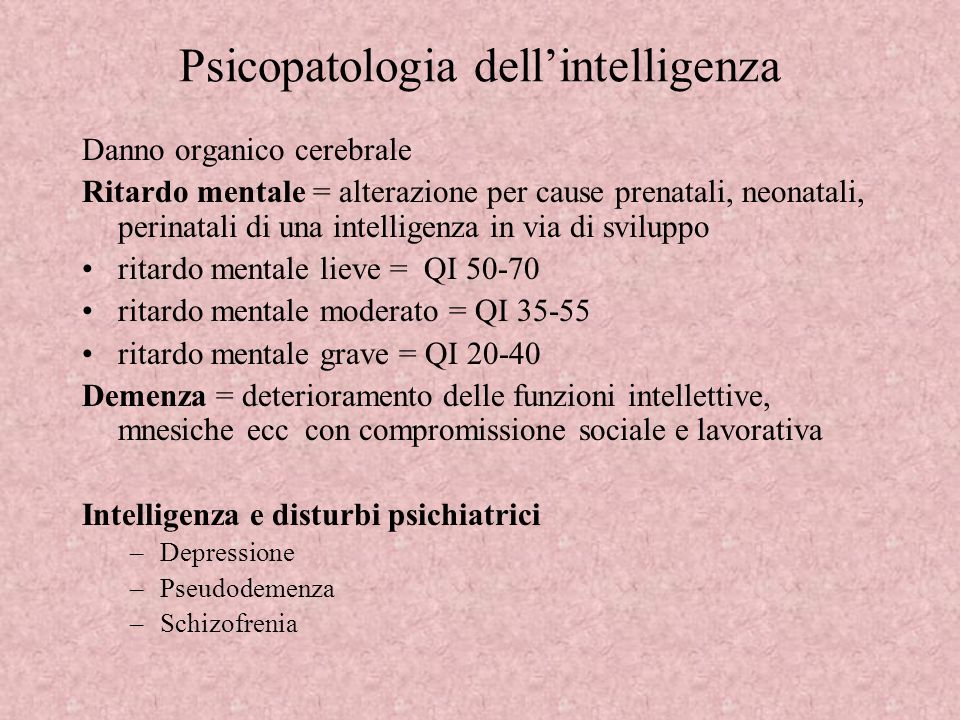 Psicopatologia dell’intelligenza