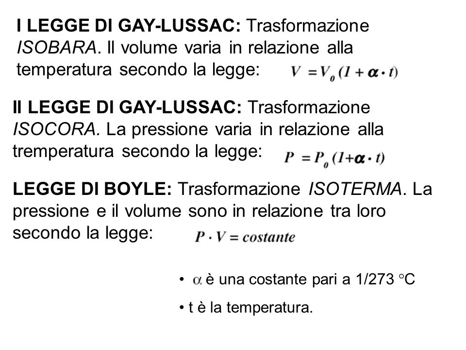 I LEGGE DI GAY-LUSSAC: Trasformazione ISOBARA