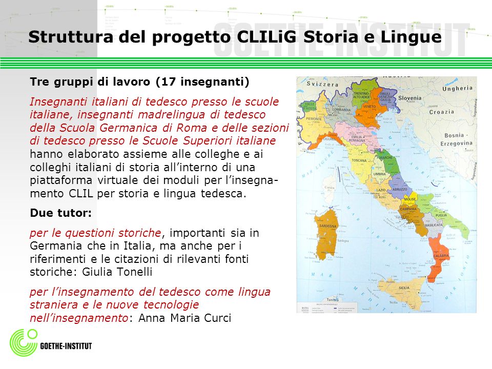 Struttura del progetto CLILiG Storia e Lingue
