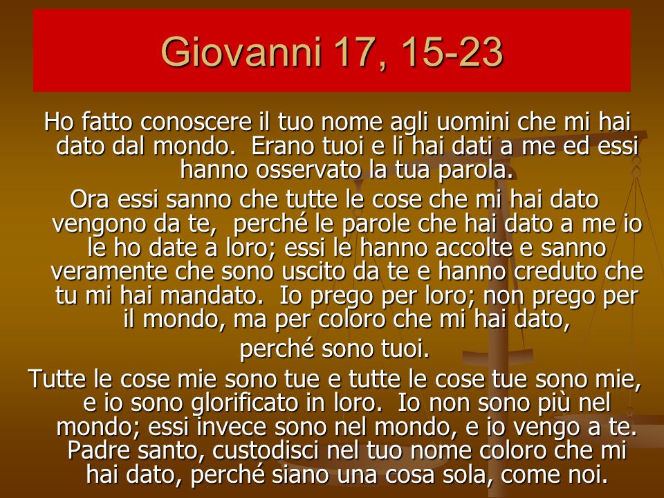 Giovanni 17, 15-23
