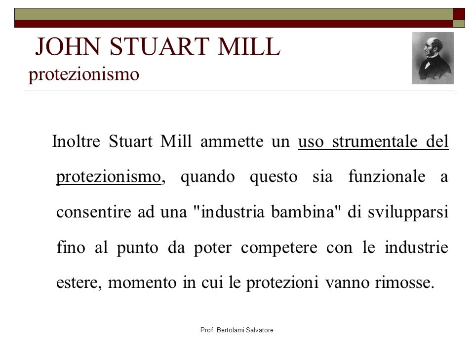 JOHN STUART MILL protezionismo