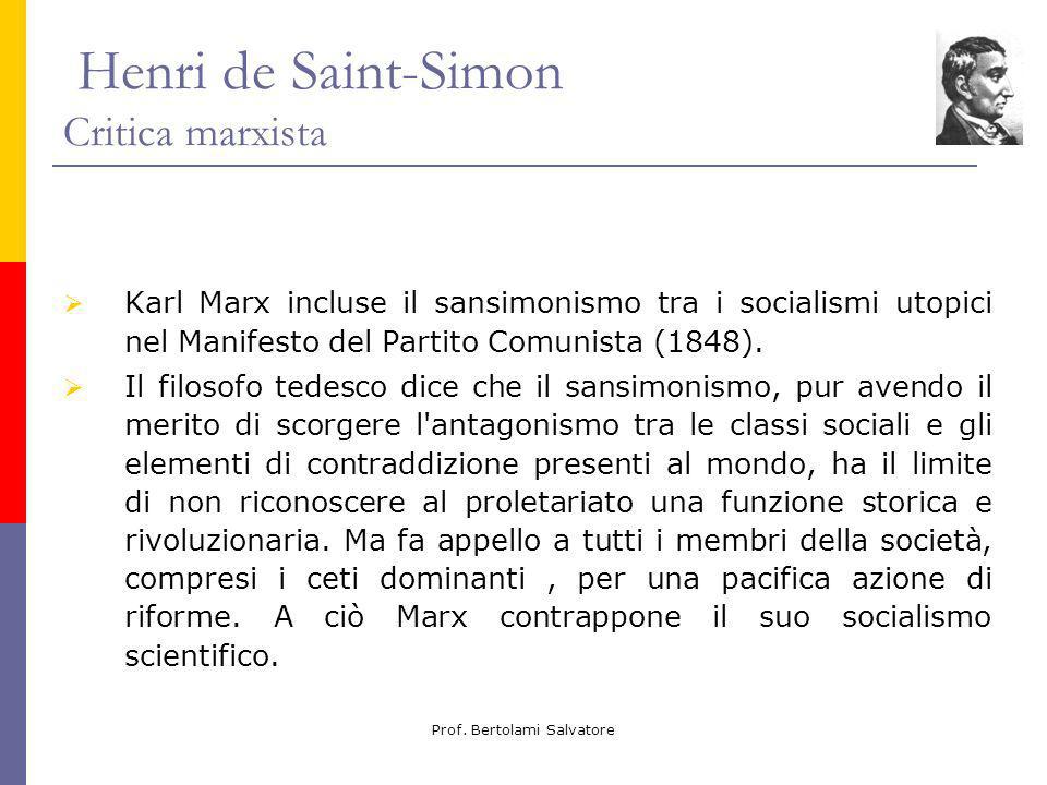 Henri de Saint-Simon Critica marxista