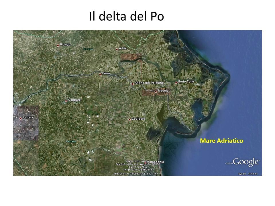Il delta del Po Mare Adriatico