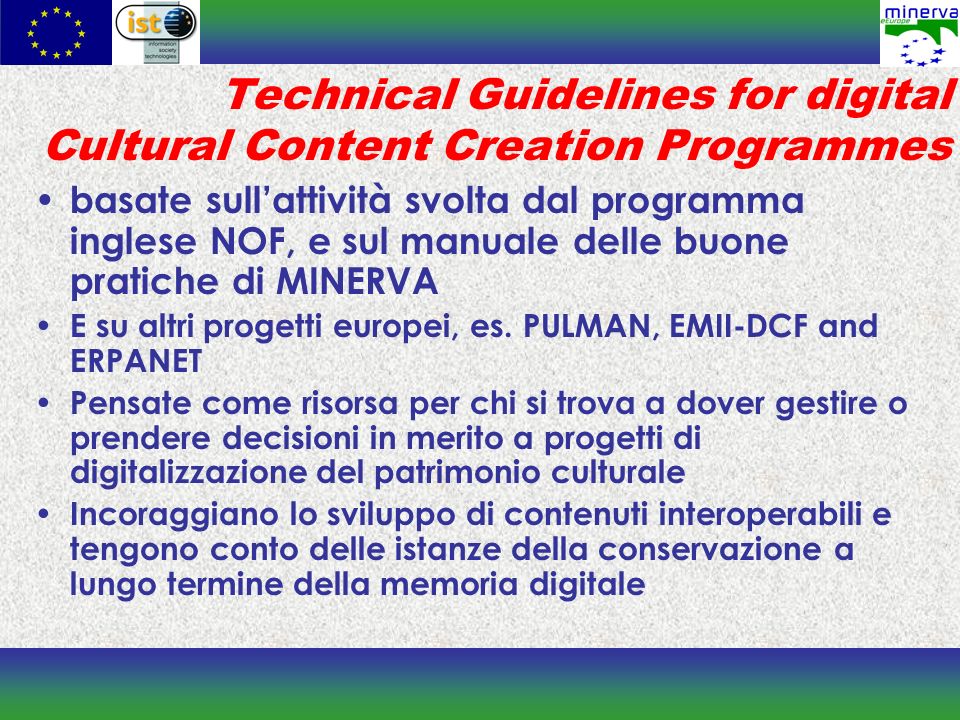 Technical Guidelines for digital Cultural Content Creation Programmes
