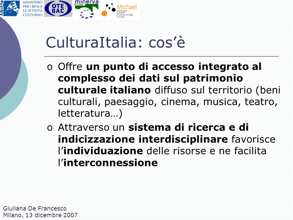 CulturaItalia: cos’è