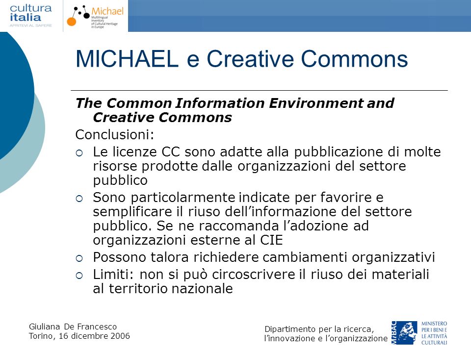 MICHAEL e Creative Commons