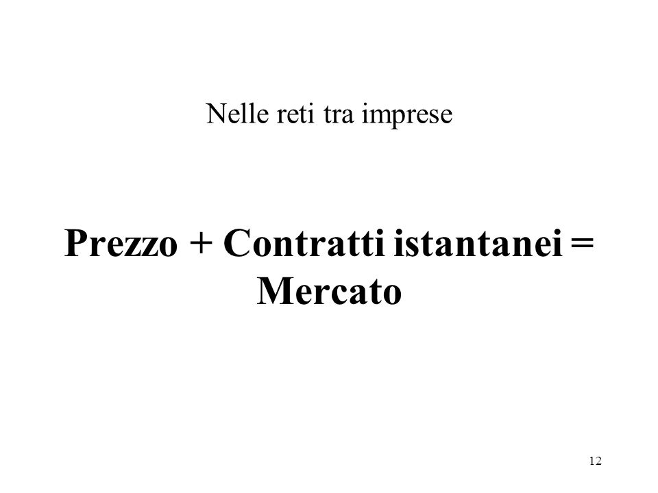 Prezzo + Contratti istantanei = Mercato