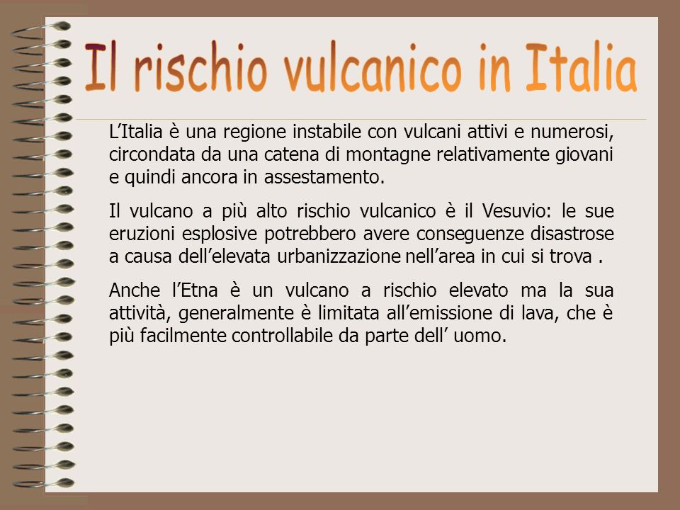 Il rischio vulcanico in Italia