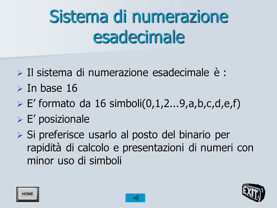 Sistema di numerazione esadecimale