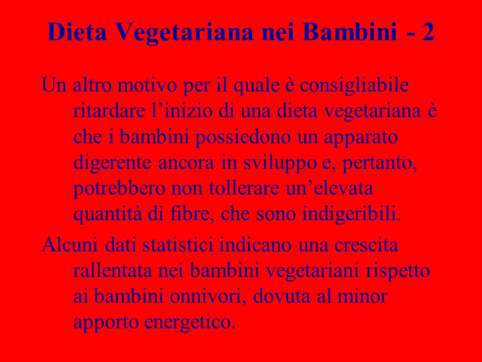 Dieta Vegetariana nei Bambini - 2