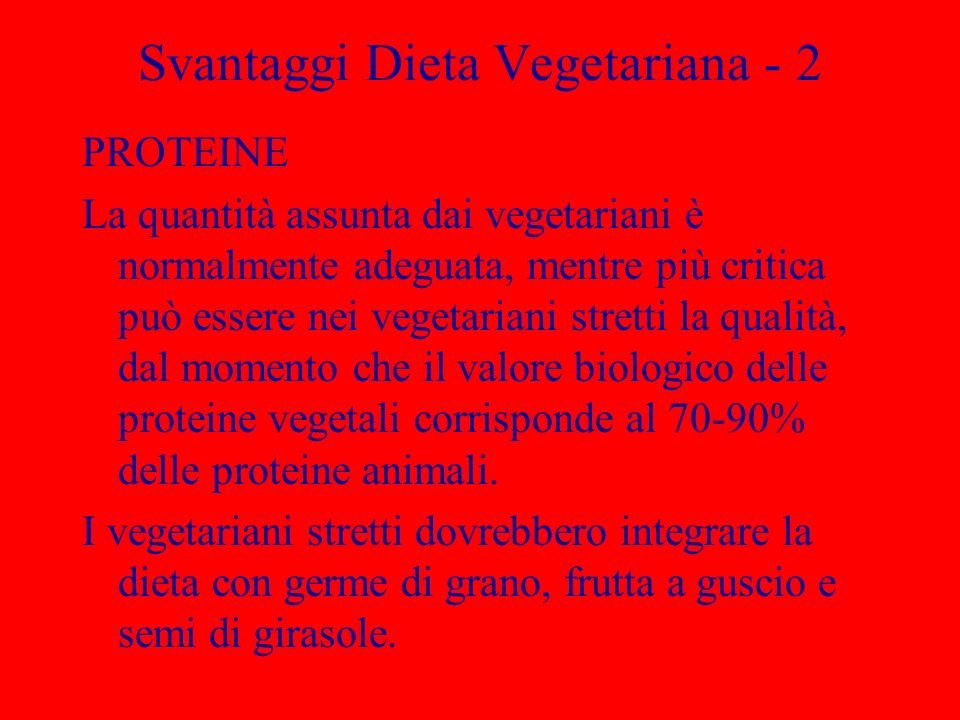 Svantaggi Dieta Vegetariana - 2