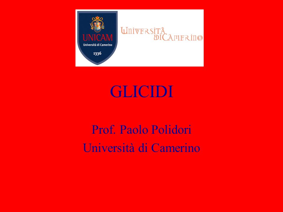 Prof. Paolo Polidori Università di Camerino