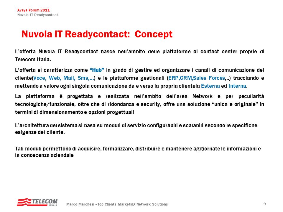 Nuvola IT Readycontact: Concept