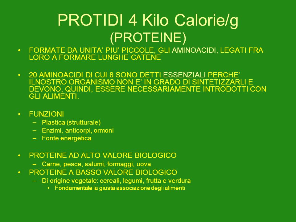PROTIDI 4 Kilo Calorie/g (PROTEINE)