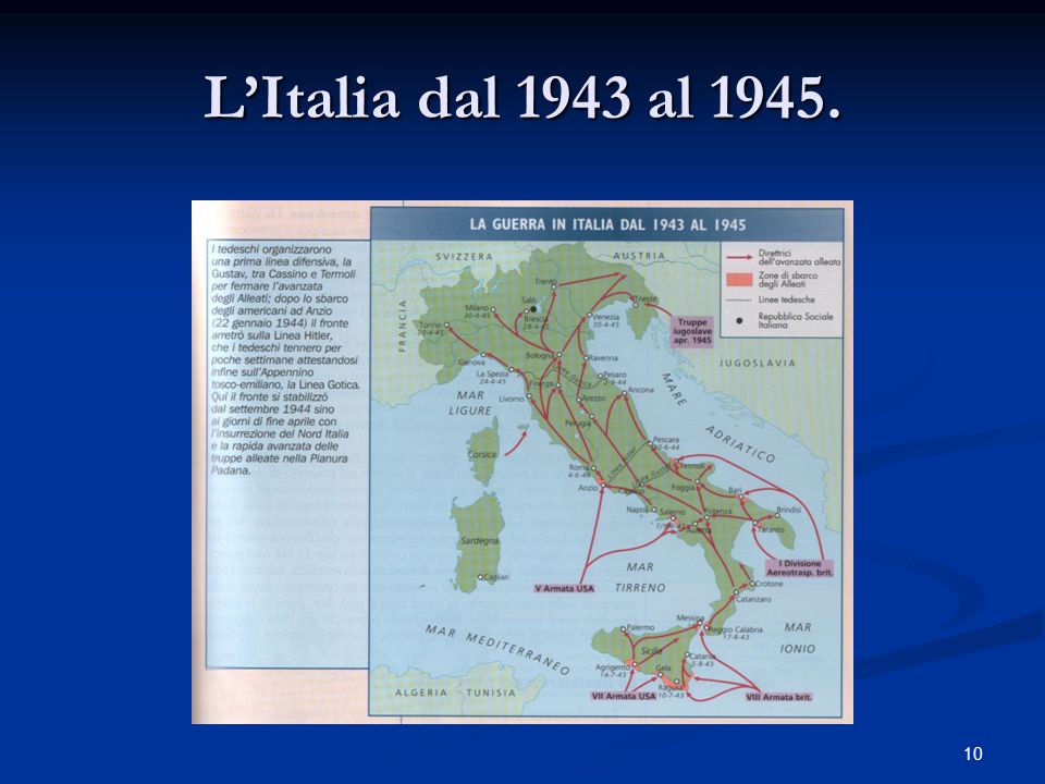 L’Italia dal 1943 al 1945.