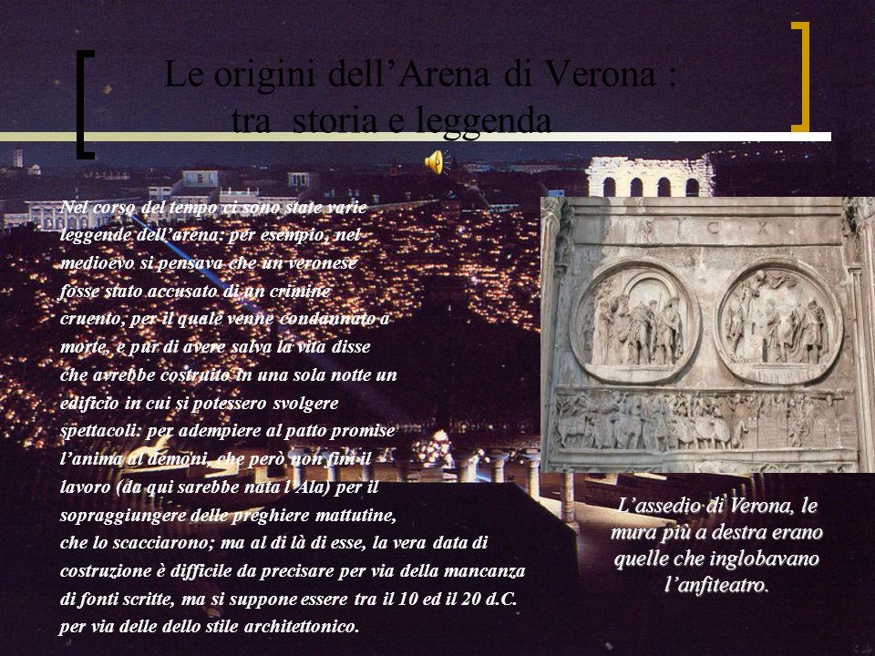 Le origini dell’Arena di Verona : tra storia e leggenda
