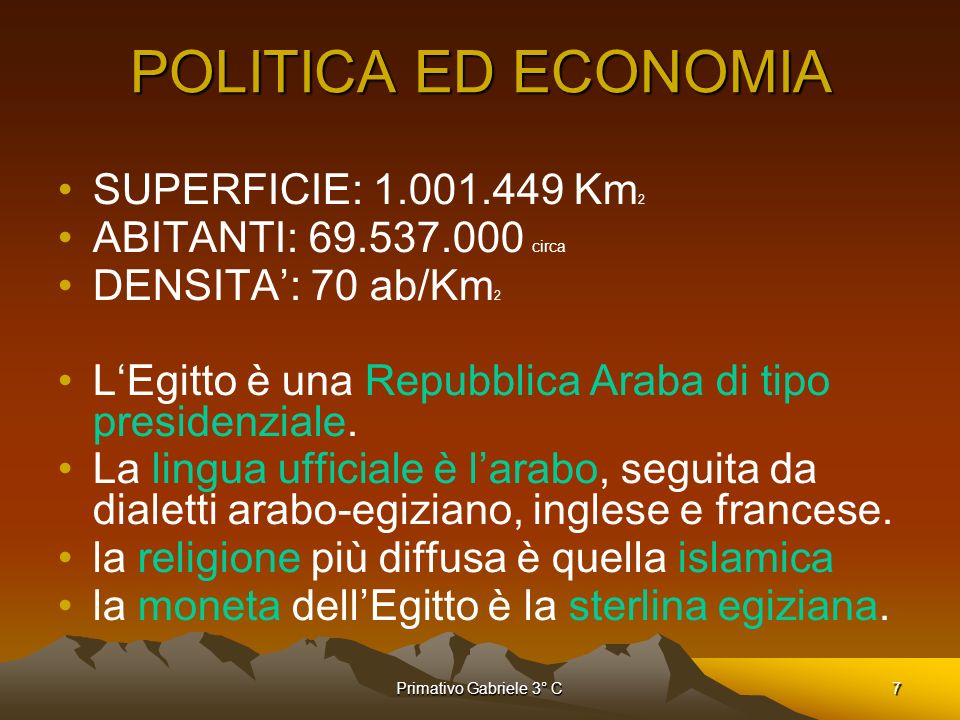 POLITICA ED ECONOMIA SUPERFICIE: Km2