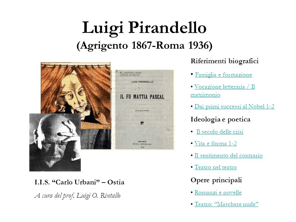 Luigi Pirandello (Agrigento 1867-Roma 1936)